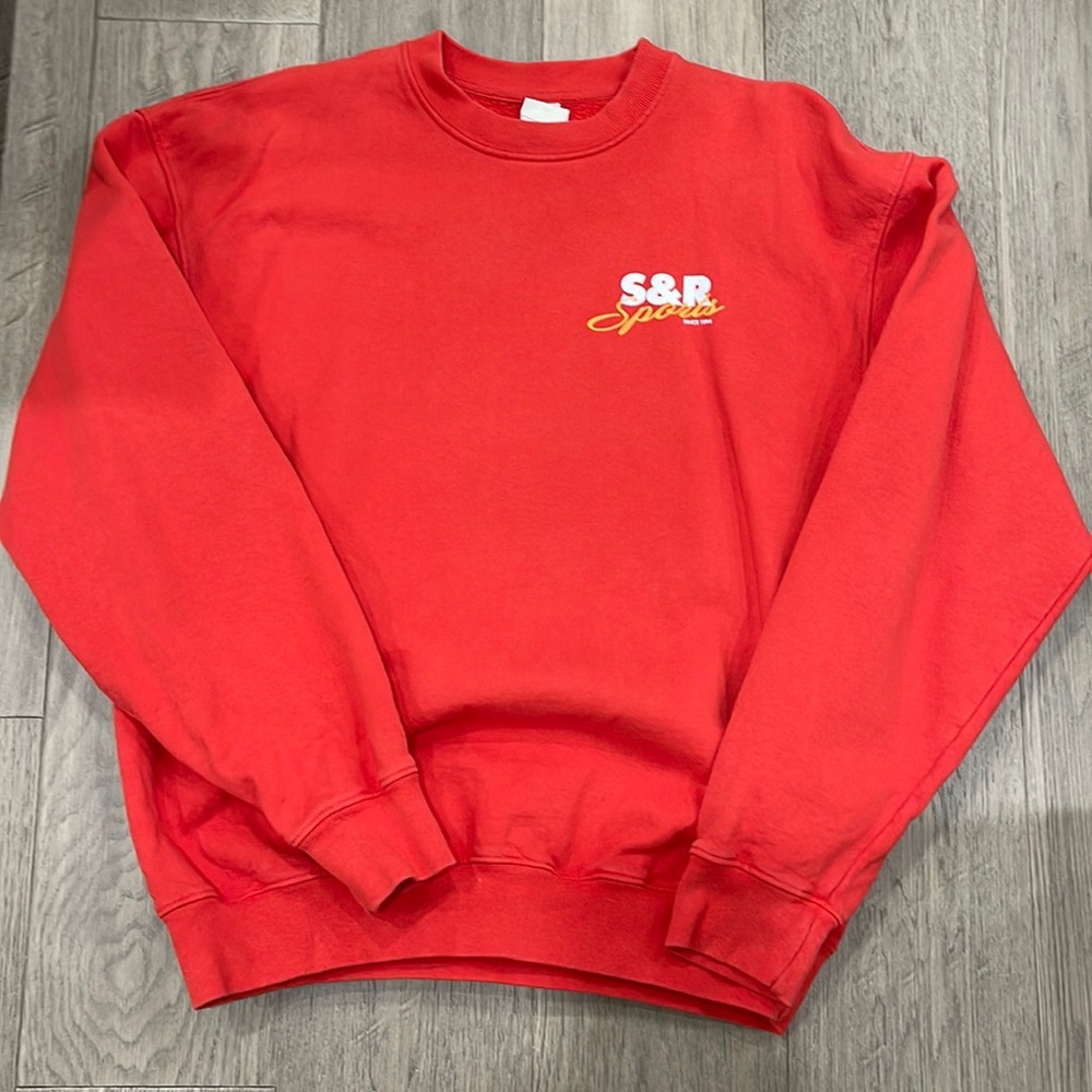 Sporty & Rich Red Crew Neck Sweater